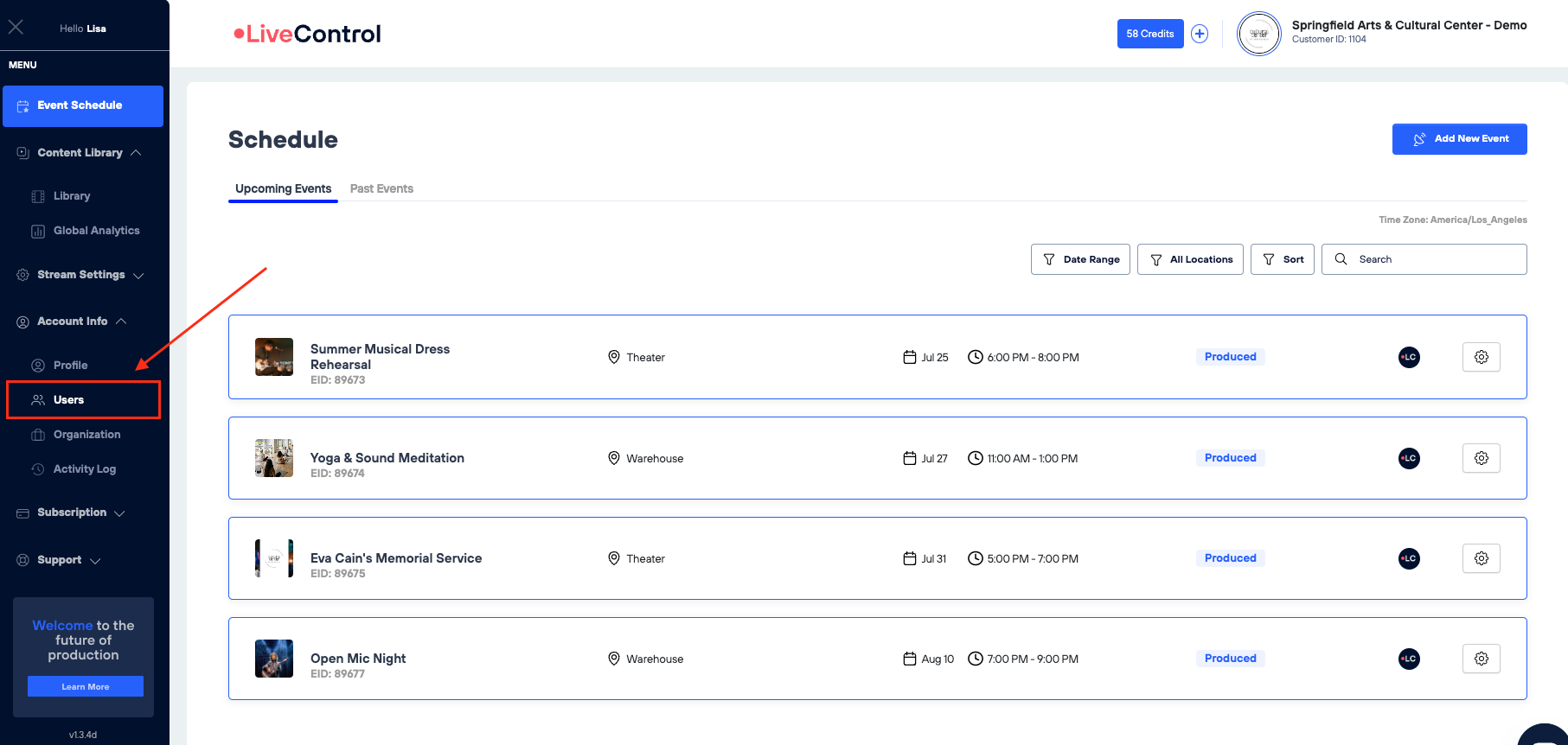 User tab from dashboard.png